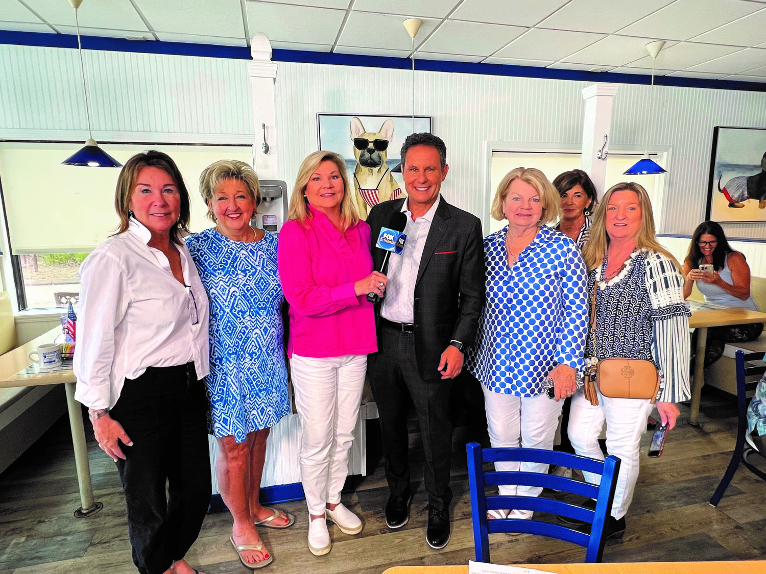Pictured from left are: Lonnie Smith, Deb Pettry, Pam Shore, Kilmeade, Janet Westling, Leslie Miro and Susan Griffin.